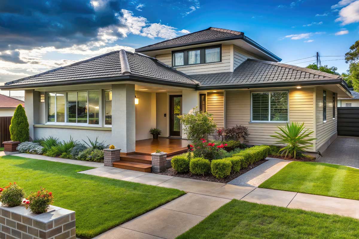 residential home with roofing